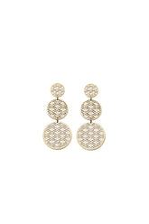 Crystalp Flower of Life Long Earrings Gold